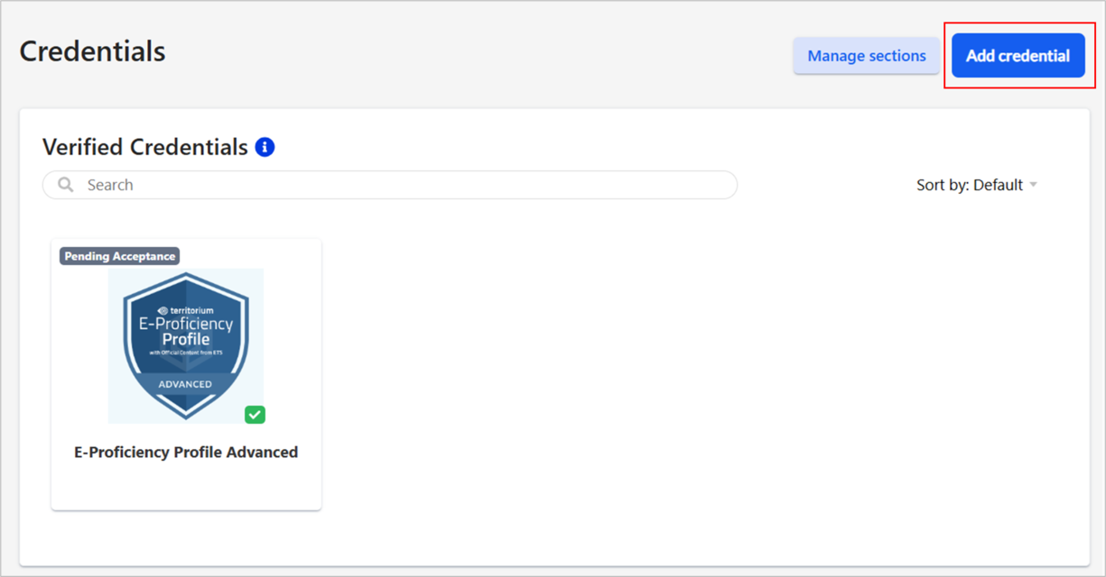How to add a credential on the web