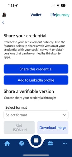 share credential mobile wallet nov 2024