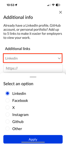 add link options